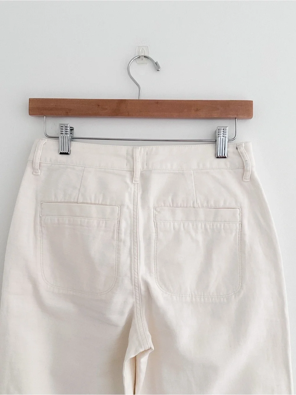 NWT J.Crew Cotton Pant Natural Cream Relaxed Tapered Patch Pockets Size 2 Petite